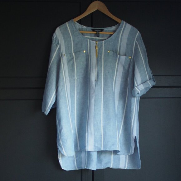 Ellen Tracy  Like NEW| Linen Striped Top - Picture 9 of 9